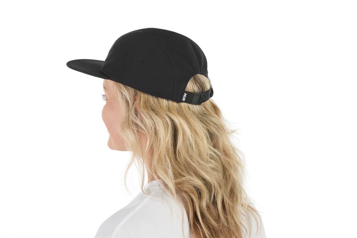 recycled-poly-flat-brim-5-panel-hat-u2 WebPDP-HAT003002_Recycled_Poly_Flat_Brim_5Panel_Hat_Black_Studio_Harper_Studios_0723_Side_2__HAT003002OS.jpg
