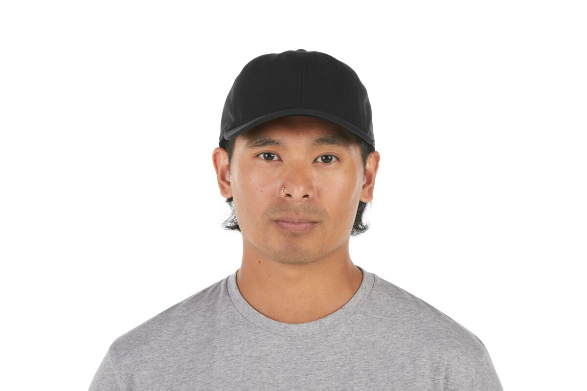 recycled-poly-dad-hat-d3 WebPDP-HAT004002_Recycled_Poly_Dad_Hat_Black_Studio_Harper_Studios_0723_Front__HAT004002OS.jpg